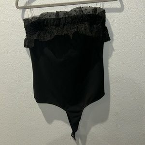 Strapless black bodysuit large never worn